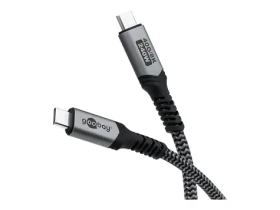 Goobay USB4 1 m čierna, sivá / Kábel / USB-C - USB-C / 240 W / 40 Gbit/s / PD (74211)