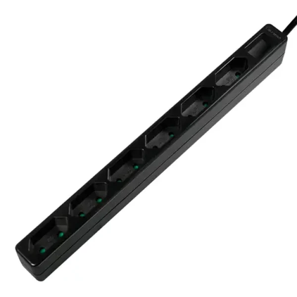 LogiLink LPS231B čierna / Predlžovací kábel / 6 zásuviek / 1,5 m / 250 V / 15 A (LPS231B)