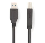 Nedis USB kábel USB-A-USB-B čierna 2m / Kábel USB / USB-A - USB-B / 5 Gbps / Poniklované (CCGB61100BK20)