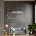 Veselá Stena Samolepka Audi Auto Farba: fialová, Veľkosť: 100 x 40 cm