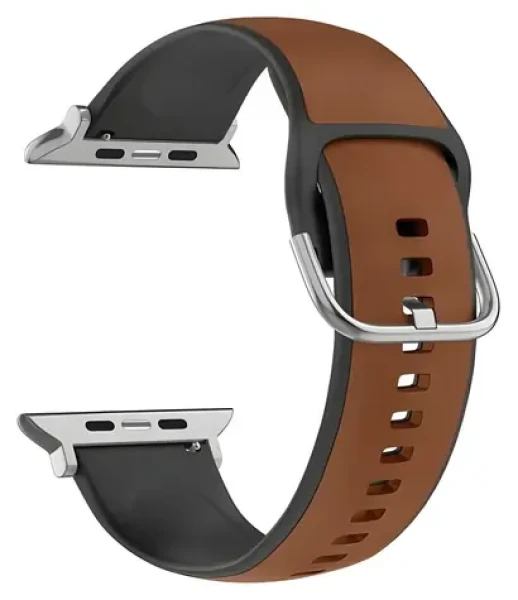Beline Silico Leather hnedo-čierny / Opasok pre Apple Watch / 38/40/41mm / silikón-koženka