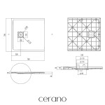 CERANO - Sprchová vanička štvorcová Pablo - SMC/minerálny kompozit - štruktúrovaná čierna matná - 70x70x3 CER-481093