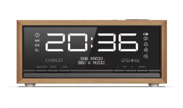 Carneo C100 hnedo-čierna / rádio / FM / Bluetooth 5.0 / 2.5W / displej (8588007861913)