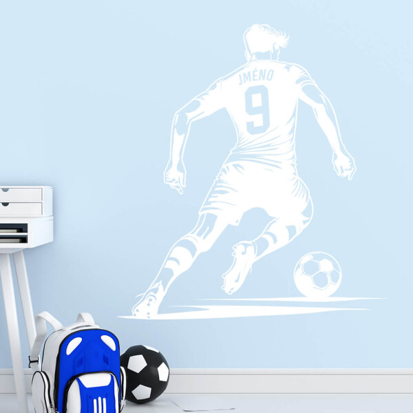 Veselá Stena Samolepka Futbalista s menom Farba: bílá, Veľkosť: 80 x 87 cm