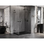 MEXEN/S - Lunar L Duo sprchový kút dvere krídlové pravá 95 x 90, transparent, čierna 834L-095P-090L-70-00