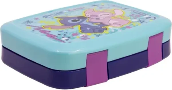 STOR Box na desiatu s priehradkami Angel a Stitch / Box na desiatu / 4 priehradky / Bez BPA (75090)