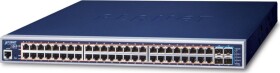 Planet PLANET GS-5220-48P4X łącza sieciowe Zarządzany L3 Gigabit Ethernet (10/100/1000) Obsługa PoE 1U Modrý