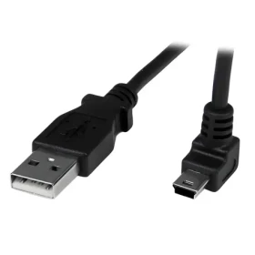 StarTech Mini USB kábel uhlový čierna / Kábel / USB-A (M) - Mini USB (M) / 1m (USBAMB1MU)