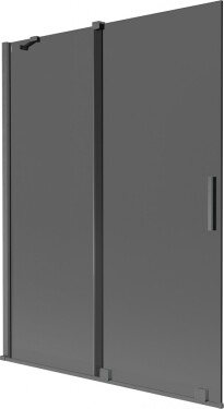 MEXEN/S - Velar dvojkrídlová posuvná vaňová zástena 130 x 150, grafit, grafit kartáčovaná 896-130-000-41-66
