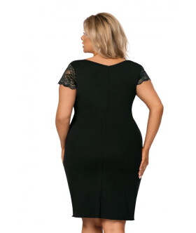 Dámska nočná košeľa Tess black plus - Donna černá 4XL