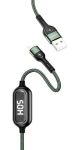 USAMS SJ423 U48 zelená / Dátový kábel / Lightning / 1,2 m / LED displej (SJ423USB02)