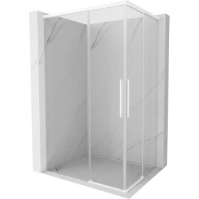 MEXEN/S - Rox Duo sprchovací kút posuvný 85 x 80, transparent, biela 8C2D-085-080-20-00