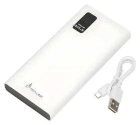 Extralink EPB-067W biela / Powerbanka / 10 000 mAh / 2x USB-A + USB-C / 22,5 W / LED displej (EX.19492)