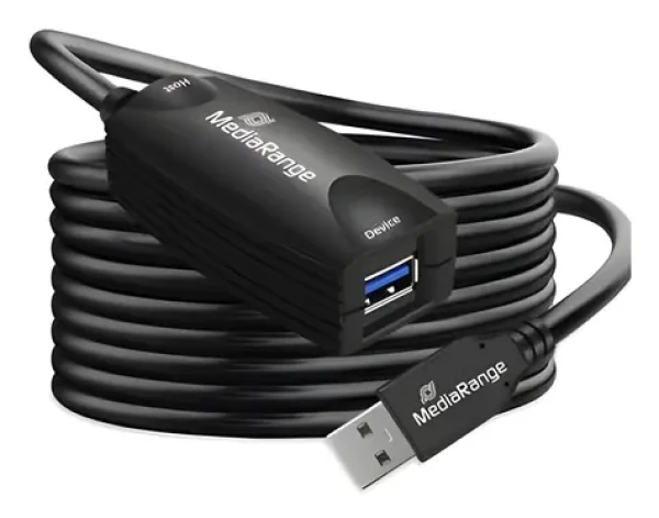 MediaRange MRCS242 čierna / Aktívny predlžovací kábel USB 3.0 / USB-A / 5 m (MRCS242)