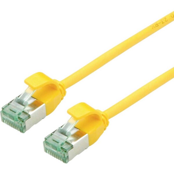 Roline recycled material 21.45.3326 RJ45 sieťové káble, prepojovacie káble CAT 6A U/FTP 3.00 m žltá netienený, extrémne tenký, PVC plášť 1 ks; 21.45.3326