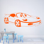 Veselá Stena Samolepka Detské autíčko Porsche Farba: růžová, Veľkosť: 100 x 44 cm
