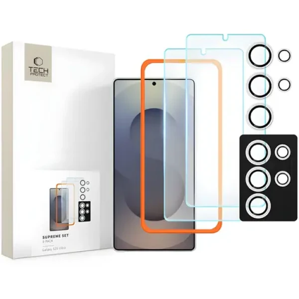 Tech-Protect Supreme Set pre Samsung Galaxy S25 Ultra číre / Sada ochranných skiel / 2x sklo na displej