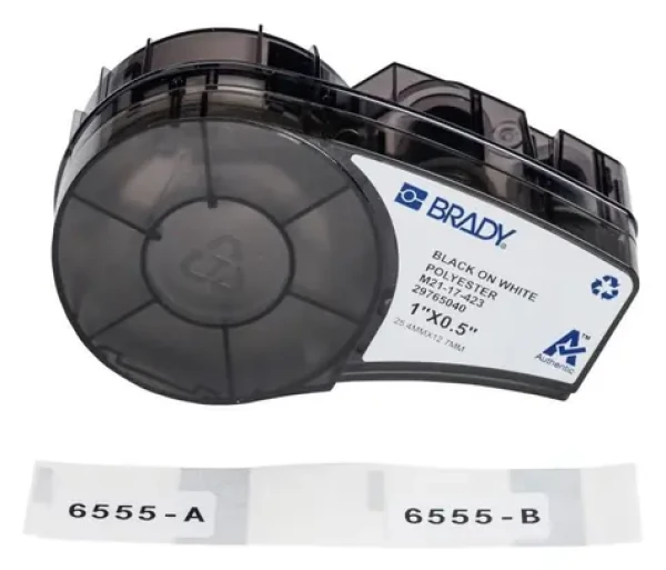 BRADY Polyesterové štítky pre M210/M211 / Štítky do tlačiarne / Polyester / 2,54x1,27 cm / 121 ks (M21-17-423)