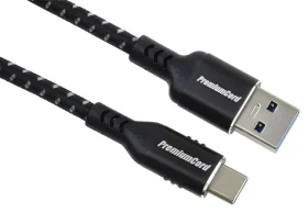 PremiumCord USB-C - USB 3.0 A / Kábel / USB 3.2 Gen 1 / 5 Gbit / s / 3A / 2 m / bavlnený oplet (ku31cx2)