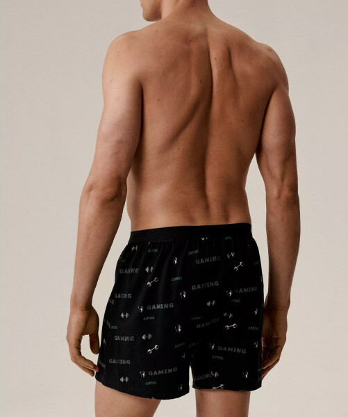 Boxerky Atlantic 2MBX-084/25 A'2 S-2XL černá-khaki XXL