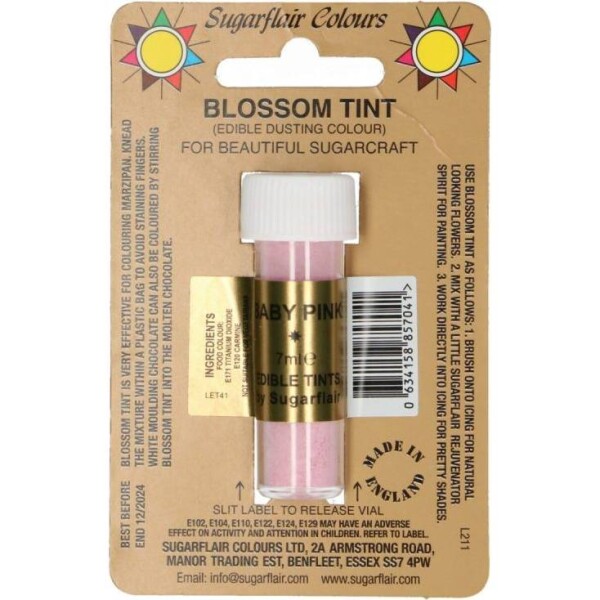 Jedlá prášková farba Baby Pink, 7 ml - Sugarflair - Sugarflair