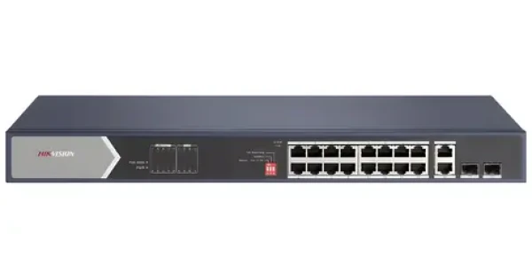 HIKVISION DS-3E0520HP-E / Switch / 16x Gigabit PoE (4X Hi-PoE) / 2x RJ45 + 2x SFP uplink / 225W / dosah 300m (DS-3E0520HP-E)