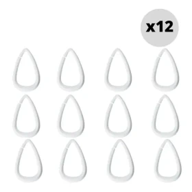 Spirella DROP sada 12 ks krúžkov na sprchové závesy biely / plast / priemer 5.5 x 3.5 cm (7610583147165)