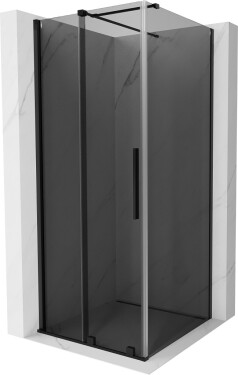 MEXEN/S - Velár sprchovací kút, posuvné dvere 90 x 90, grafit, čierna 871-090-090-41-70