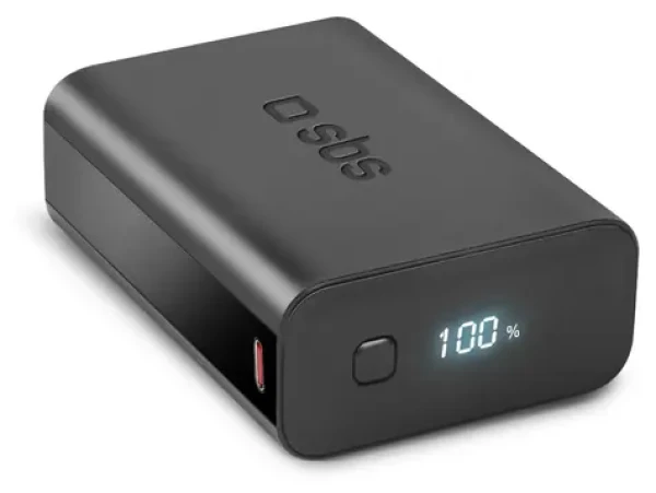 SBS PowerBank 20 000 mAh čierna / Power Delivery 20 W / LCD displej / USB-C / USB-A