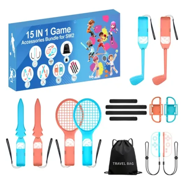 Hurtel Nintendo Switch Family Accessory Pack 2 oranžová/modrá / Sada príslušenstva / 15 dielov