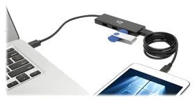 EATON Tripp Lite U360-004-SLIM čierna / USB hub / 4 porty / USB 3.0 / 5 Gbit / s (U360-004-SLIM)