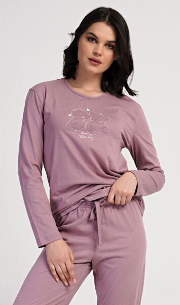 Dámske dlhé pyžamo Emily starorůžová S