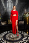 Sexy Koucla Party Dress with XXL Leg Slit red L