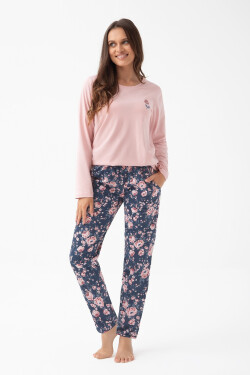 Dámske pyžamo Luna 318 long/r 3XL Z25/26 růžové květy 3xl
