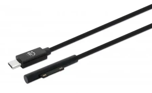 Manhattan Surface Connect - USB-C čierny / Nabíjací kábel / PD / 15 V / 1,8 m (353632)