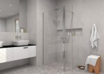 BESCO - Walk-in sprchovací kút ECO-N - FARBA rámu - Chróm / Leštený hliník (ALU), Pevná stena - Bez pevnej steny, Rozmer A - 100, Rozmer C - 195, Výplň - Číre bezpečnostné sklo - 6 mm BCEXON100CC