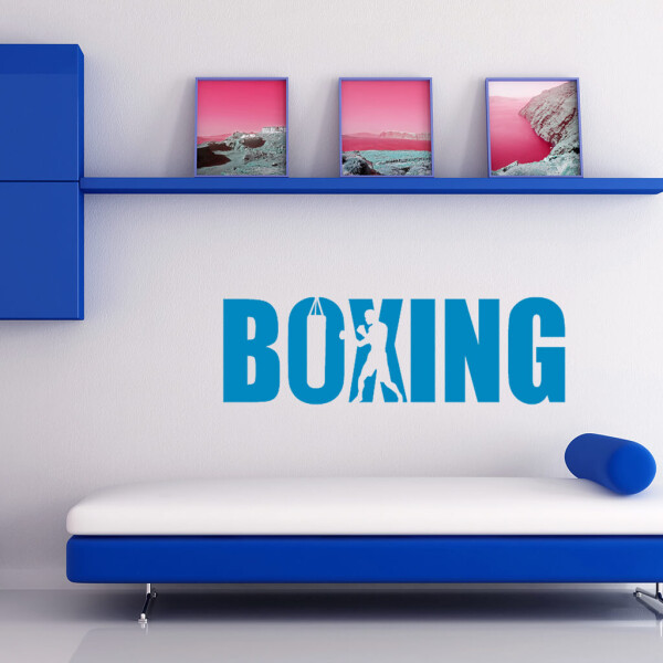 Veselá Stena Samolepka Nápis boxing Farba: modrá, Veľkosť: 80 x 23 cm
