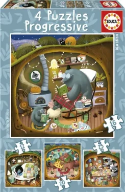 Educa Puzzle Lesné príbehy 4v1