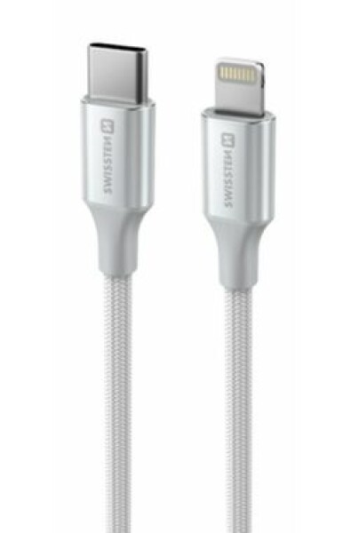 Swissten TEXTILE II dátový kábel USB-C - Lightning 1.5m biela (71529204)