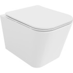 MEXEN/S - Teo Závesná WC misa Rimless Tornado vrátane sedátka s slow slim, duroplast, biela lesk 30850600T