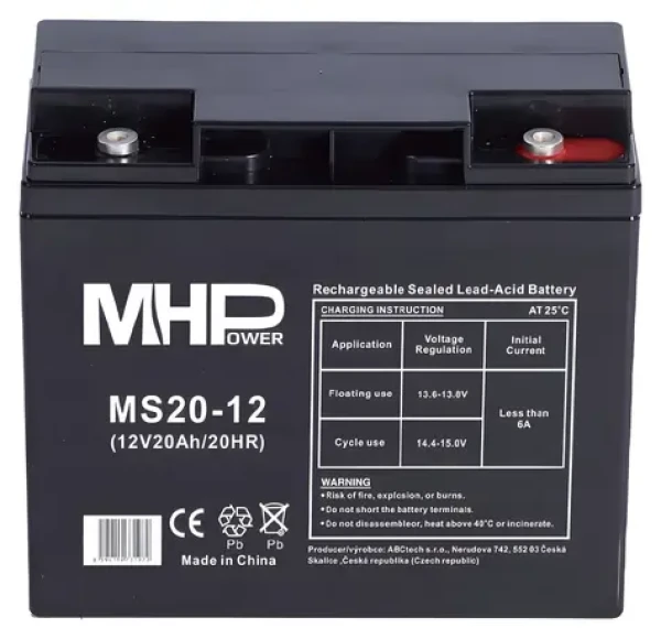 Carspa MHPower MS20-12 / Olovený akumulátor / AGM / 12V / 20Ah / T5 (MS20-12)