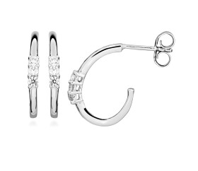 Silver Cat Strieborné kruhové náušnice s kubickými zirkónmi Beauty SC638
