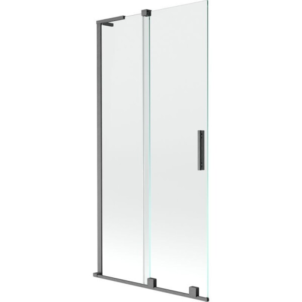 MEXEN/S - Velar L dvojkrídlová posuvná vaňová zástena 90 x 150, transparent, grafit kartáčovaná 896-090-003-01-66