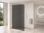 CERANO - Sprchová zástena Walk-in Orbis Top Round Ľ/P - 8 mm - okrúhla vzpera - biela matná, grafitové sklo - 130x200 CER-682537
