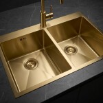 REA - Oceľový drez Joel BRUSH GOLD bez kuchynskej batérie ZLE-06411