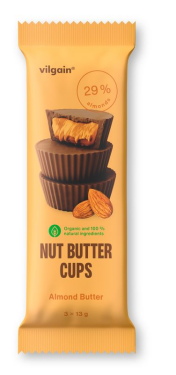 Vilgain Nut Butter Cups BIO – mandľové maslo 39 g (3 x 13 g)