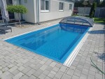 Alukov Prestrešenie AZURE FLAT KOMPAKT pre bazén Compasspools Classic 62, vnútorný rozmer prekrytia: 3,25 m x 6,42 m