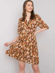 Dámske šaty DHJ SK 11332.67P Brown mix farieb - FPrice one size hnědá mix
