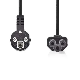 Nedis napájací kábel 230V Čierny / prípojný 10A / konektor IEC-320-C5 / uhlová zástrčka Schuko / trojlístok / 2m (CEGP10100BK20)