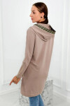 Dámska dlhšia mikina s ozdobnou stuhou 9320 Beige - K-Fashion UNI béžová